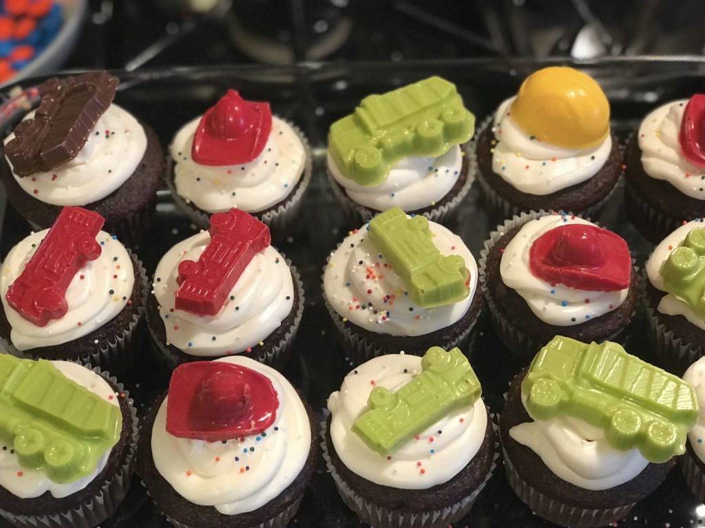 Cupcakes with Transportation Theme Candies