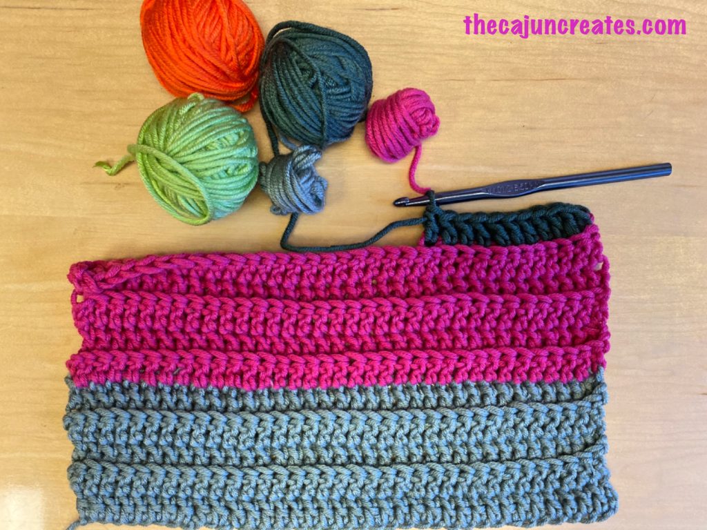 Caron x pantone yarn crochet hat 
